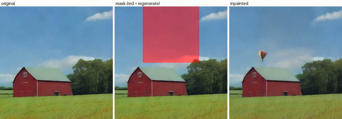 Inpainting a masked region